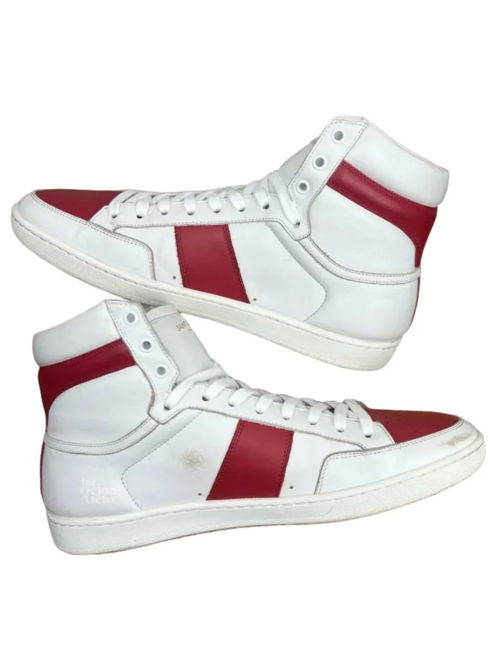 Size 11 Saint Laurent Signature Court Classic SL/10H High Top 418026 White Red